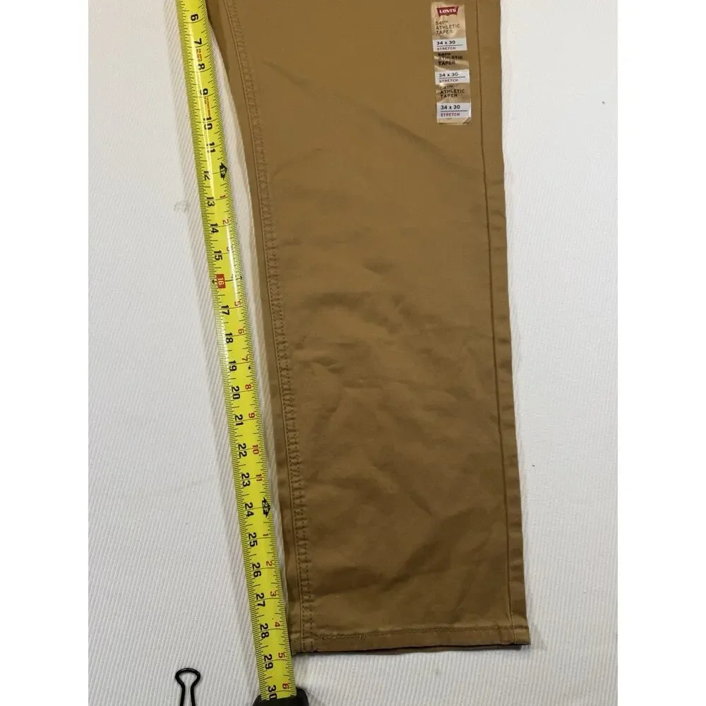 Levi’s 541 Athletic Taper Khaki Pants 34x30 Stretch Water Less New With Tags